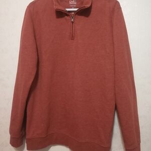 Croft & Barrow Men's Size Medium Extra Soft Quarter-Zip Pullover Sweater - Rust